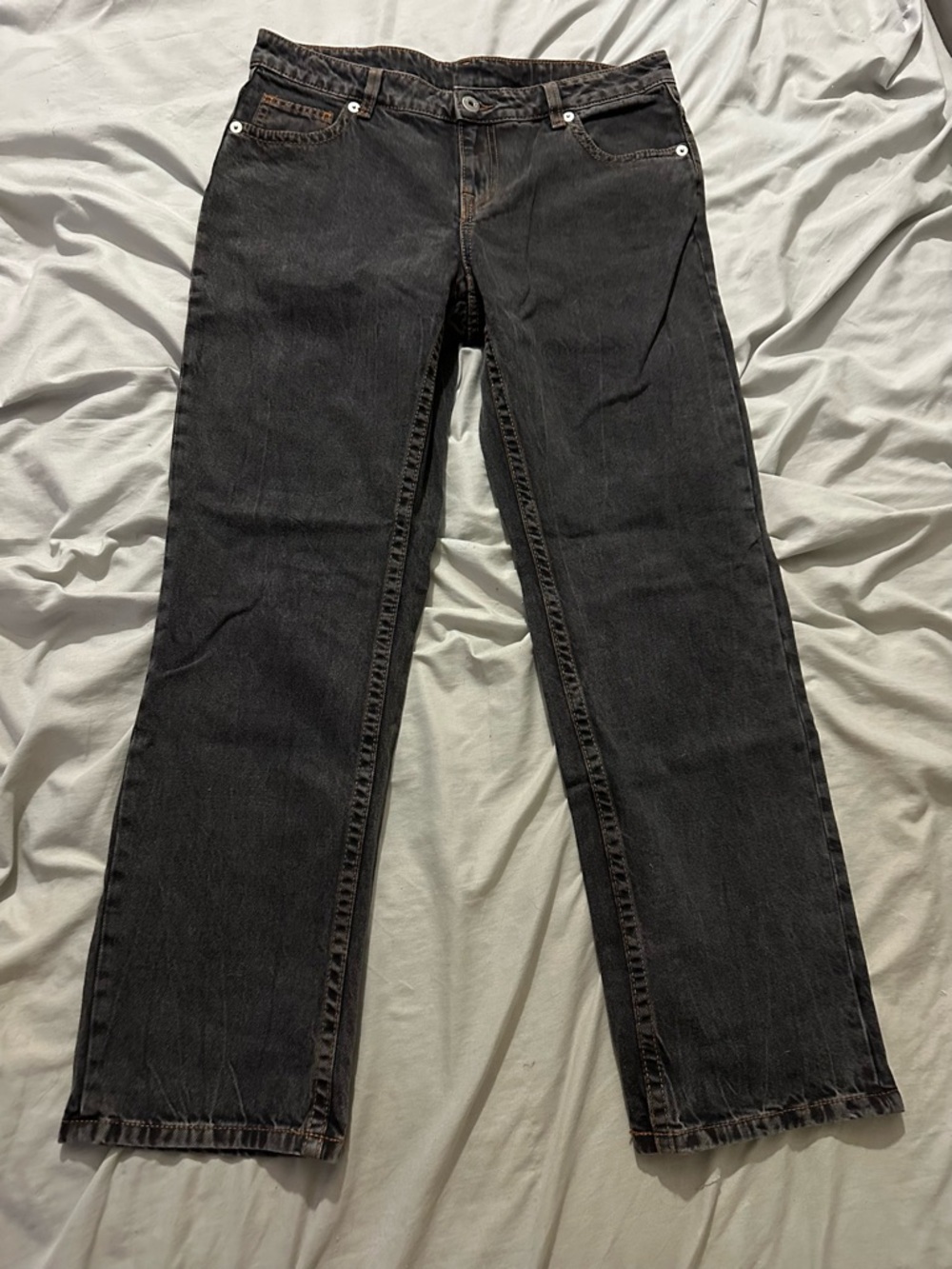 charcoal wash baggy jeans